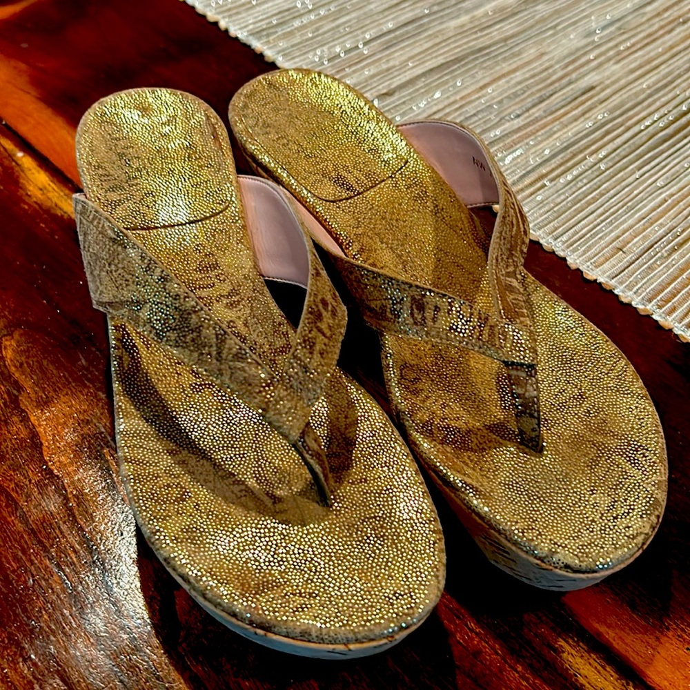 Stuart Weitzman wedge, platform flip flop